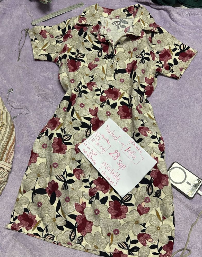 Floral Print Short Sleeve Dress