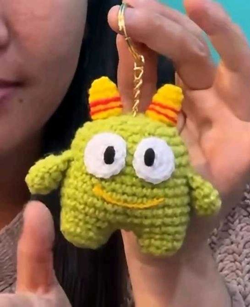 Cute Crochet Monster Keychain