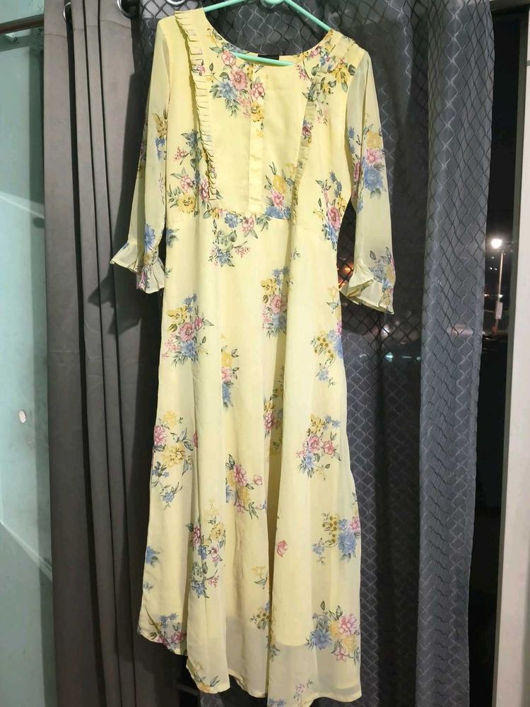 Floral Yellow Maxi Dress