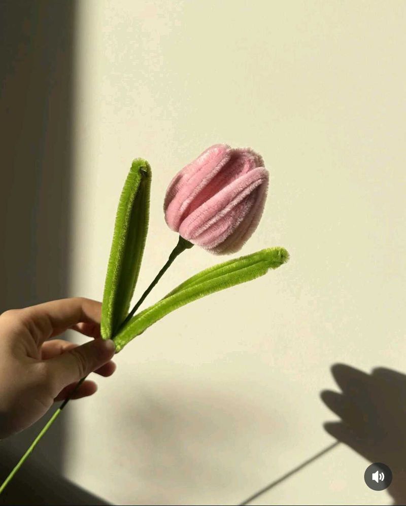Velvet Pink Tulip Artificial Flower