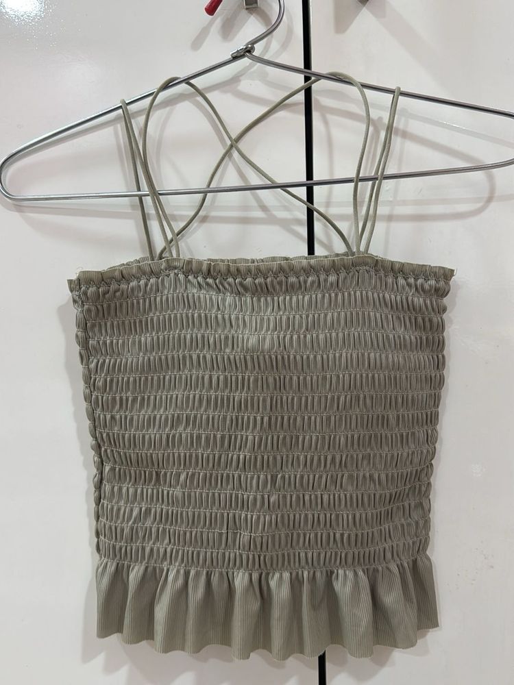 Smocked Cami Crop Top