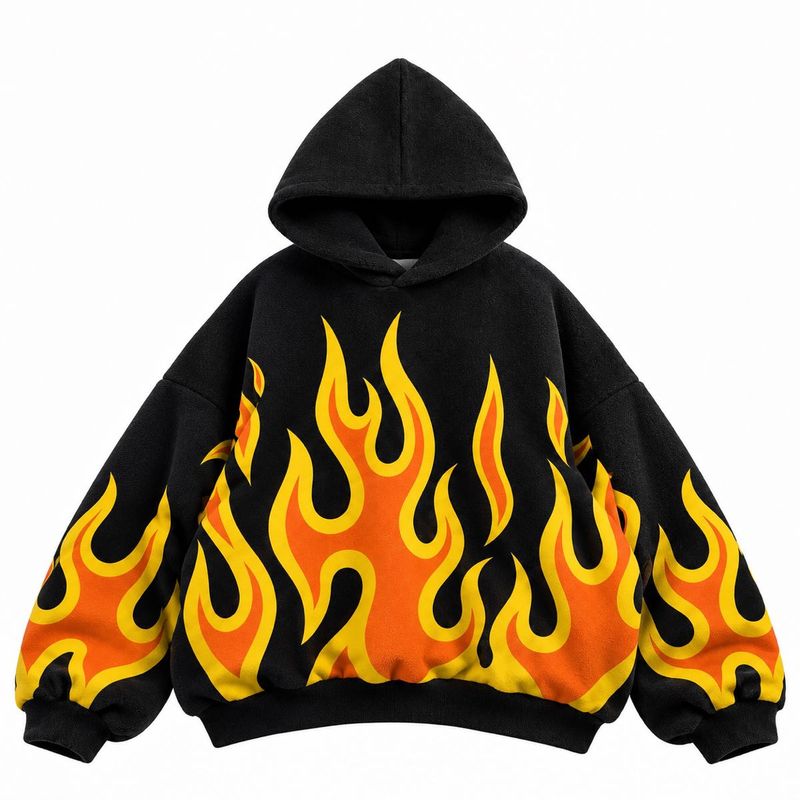 Flame Print Hoodie