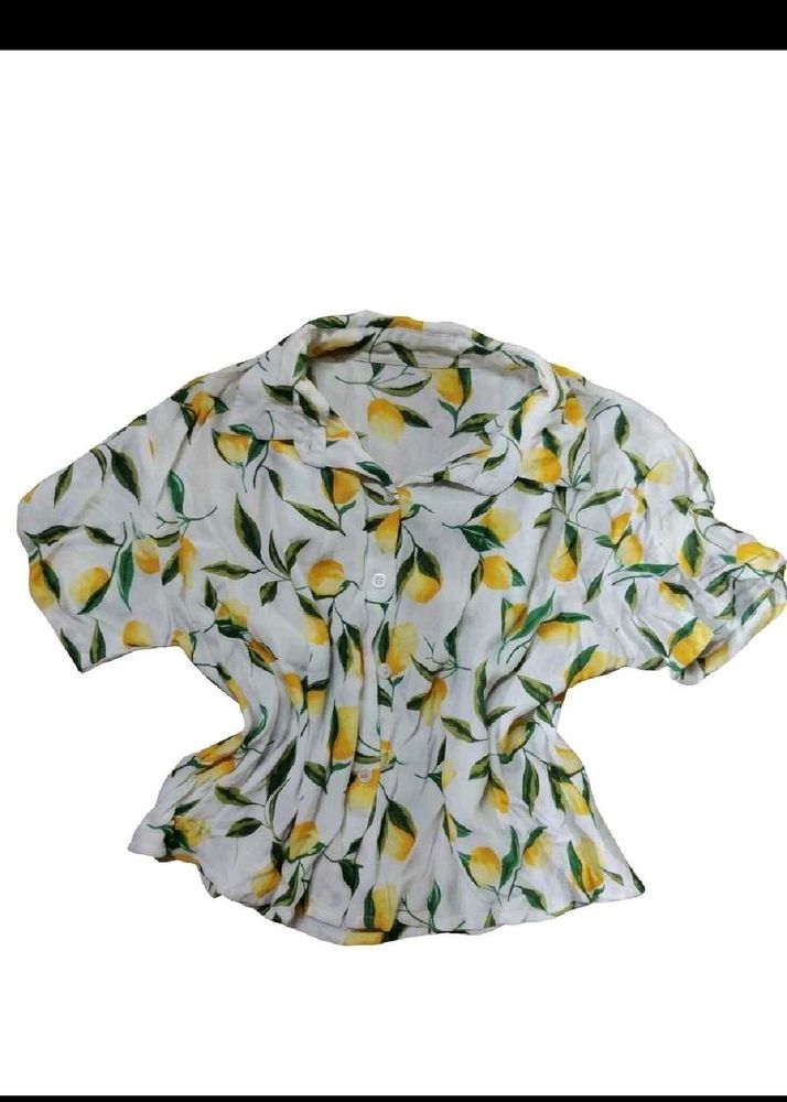 CLEARANCE SALE!💗Lemon Print Button-Up Shirt