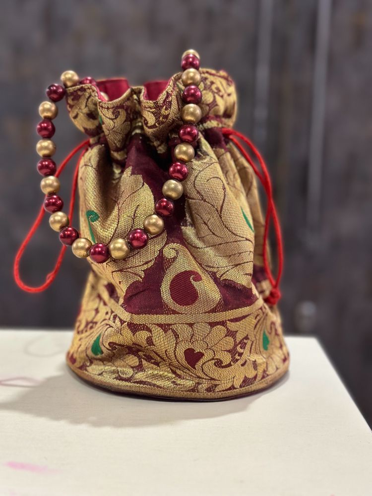 Designer Brocade Potli Bag Festive Statement Pie