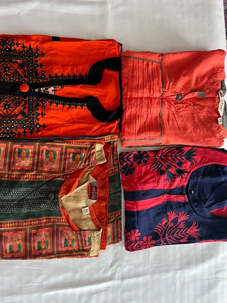 combo sets of 4 women kurties