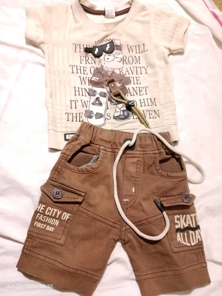 Cute Bart Simpson T-Shirt &amp; Shorts Set