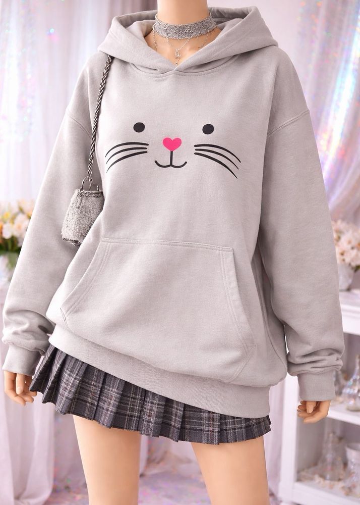 Cute Cat Face Hoodie