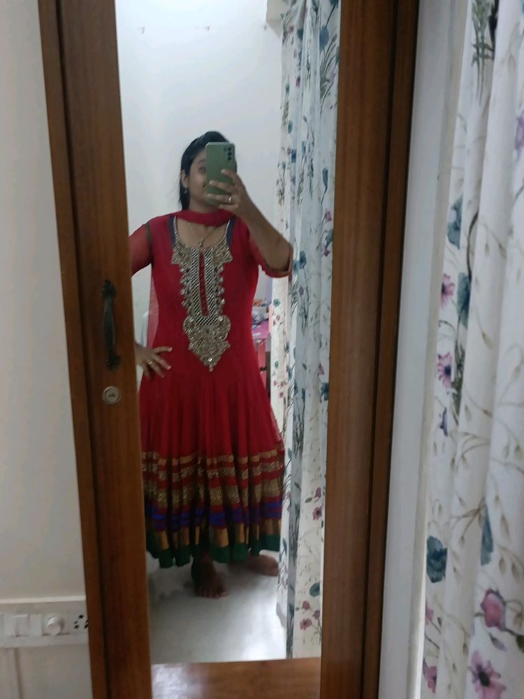 Red Anarkali Dress