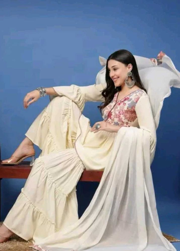 Elegant Cream Kurta Set with Dupatta
