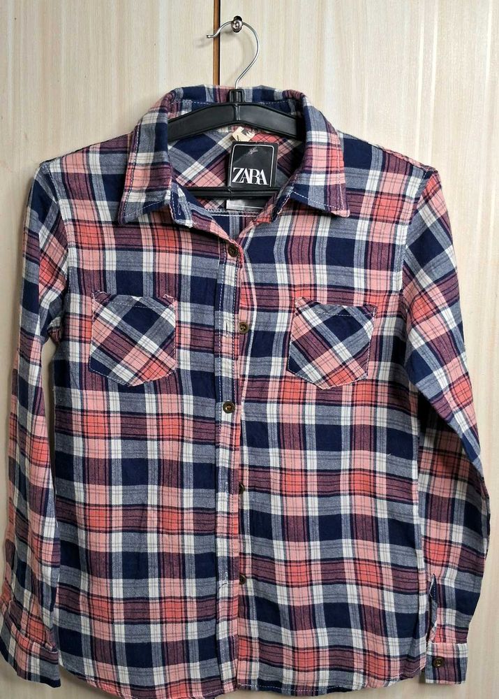 Plaid Button-Up Shirt