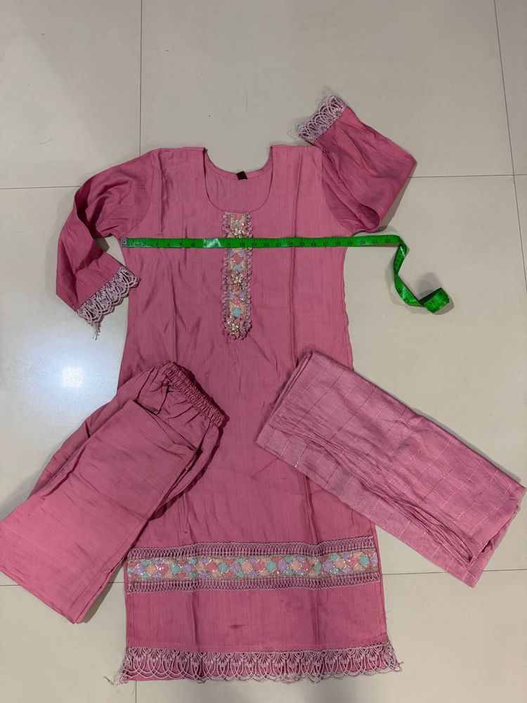 Beautiful Pink Kurta Set with Trousers