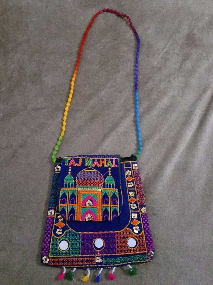 Unique Taj Mahal Embroidered Crossbody Bag