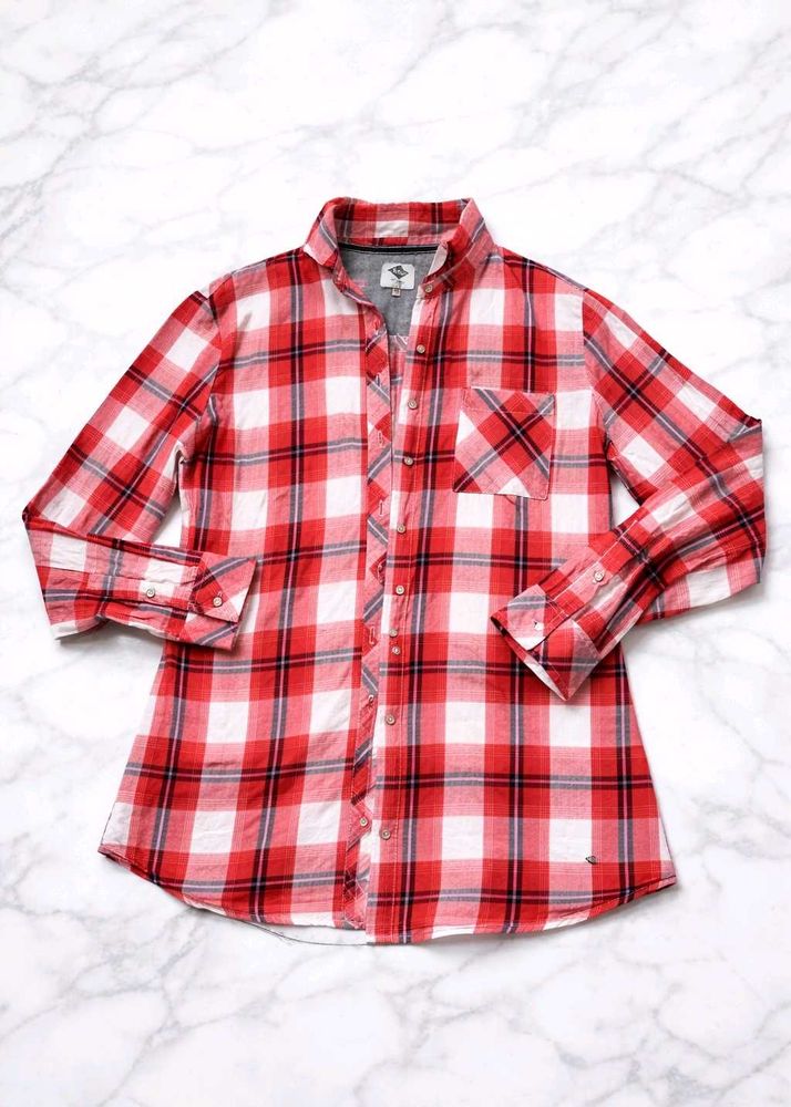 Lee Cooper Chic Red Plaid Flannel Shirt