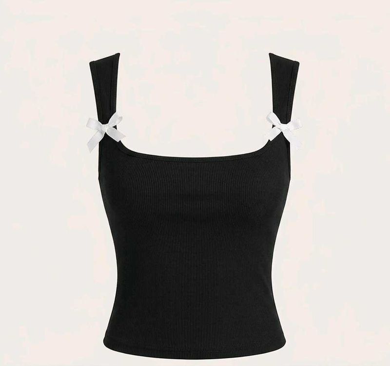 black bow cami top
