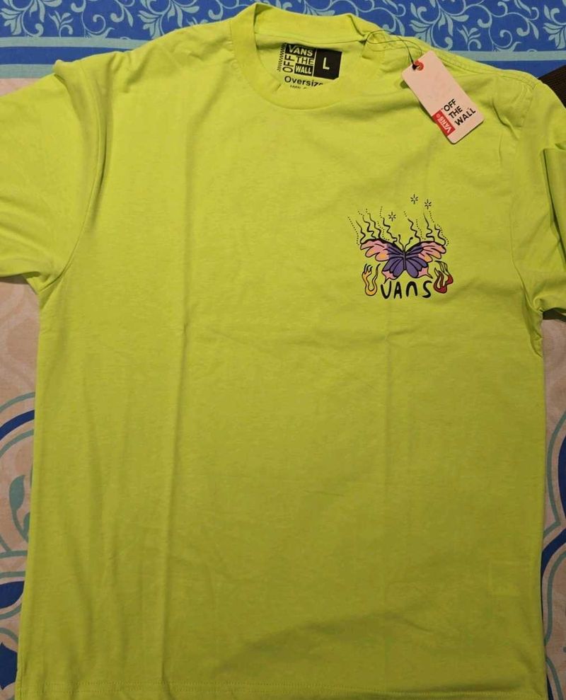 VANS Green Logo Oversized T-Shirt Size L