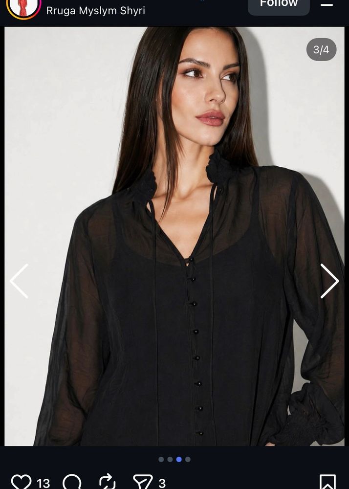 Chic Black Sheer Blouse