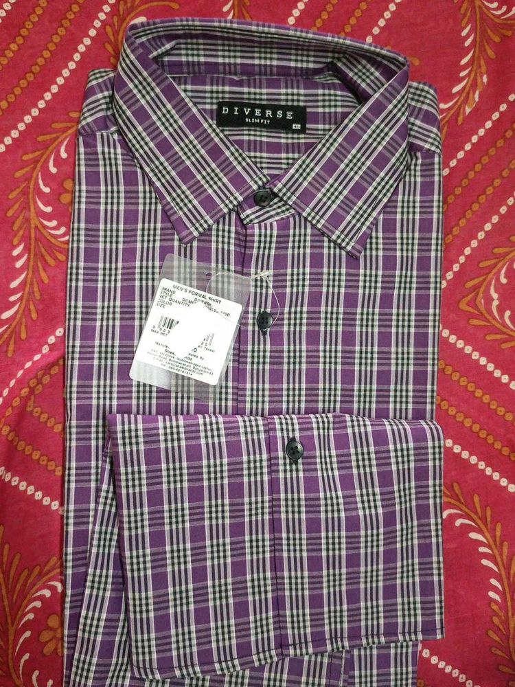 Men's DIVERSE Slim Fit Plaid Shirt