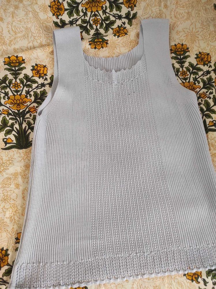 Light Blue Knit Tank Top