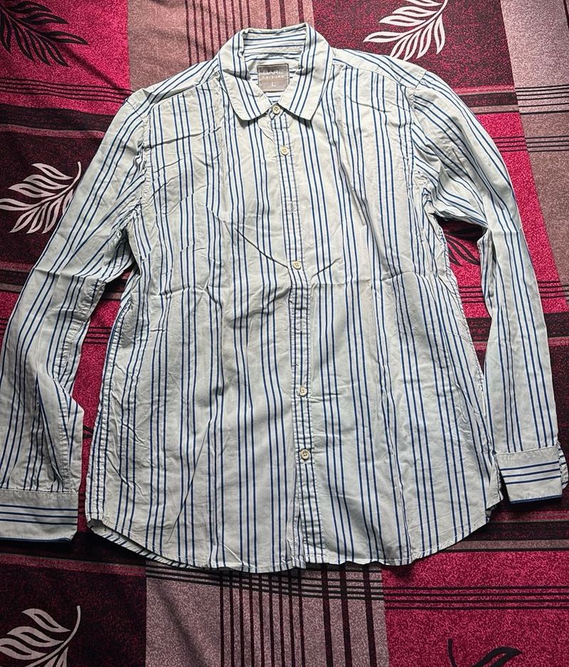 Bare Classic Striped Button-Up Shirt