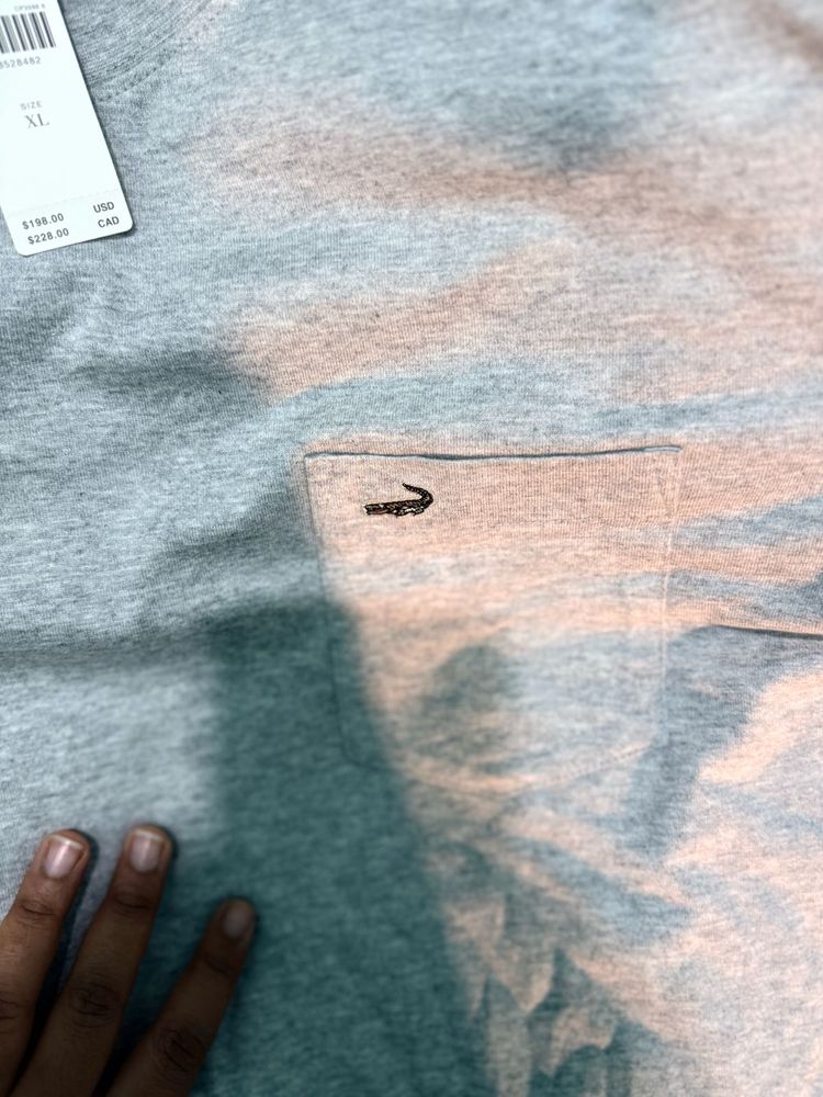 Men's Grey Croc Pocket T-Shirt