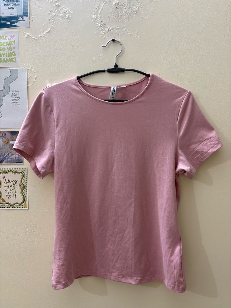 Pink H&amp;M Basic T-Shirt
