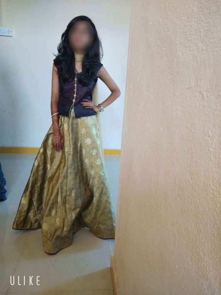 Golden Lehenga With Brown Top ✨🌟