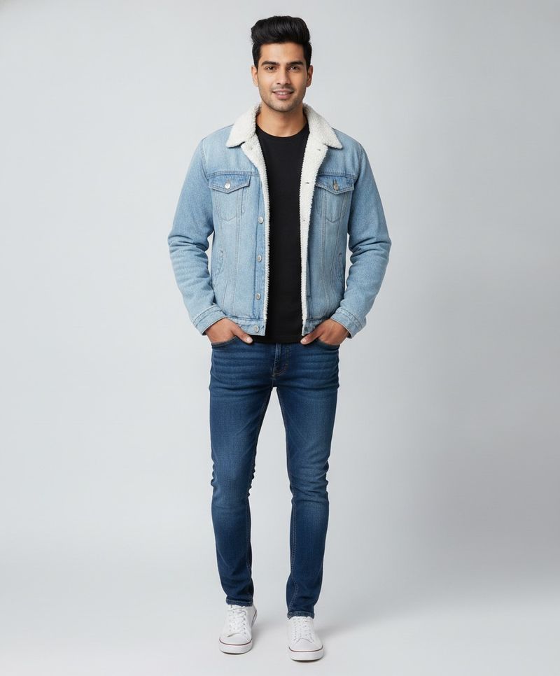 Men's Sherpa Lined Denim Jacket