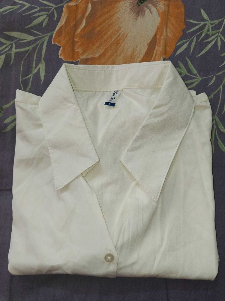 White Formal Shirt for Women – Size: L