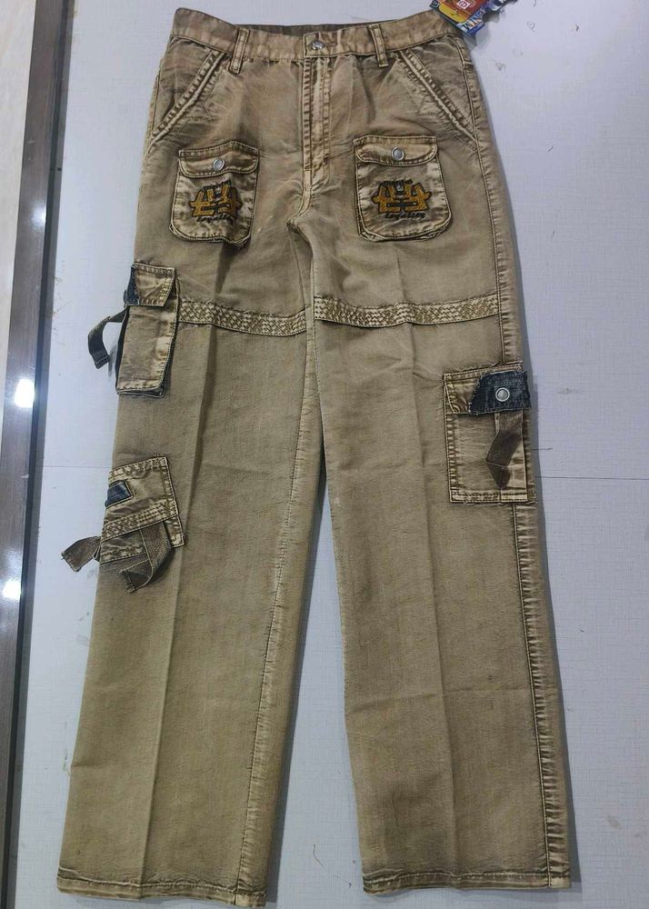 Vintage Y2K Khaki Multi-Pocket Cargo Pants