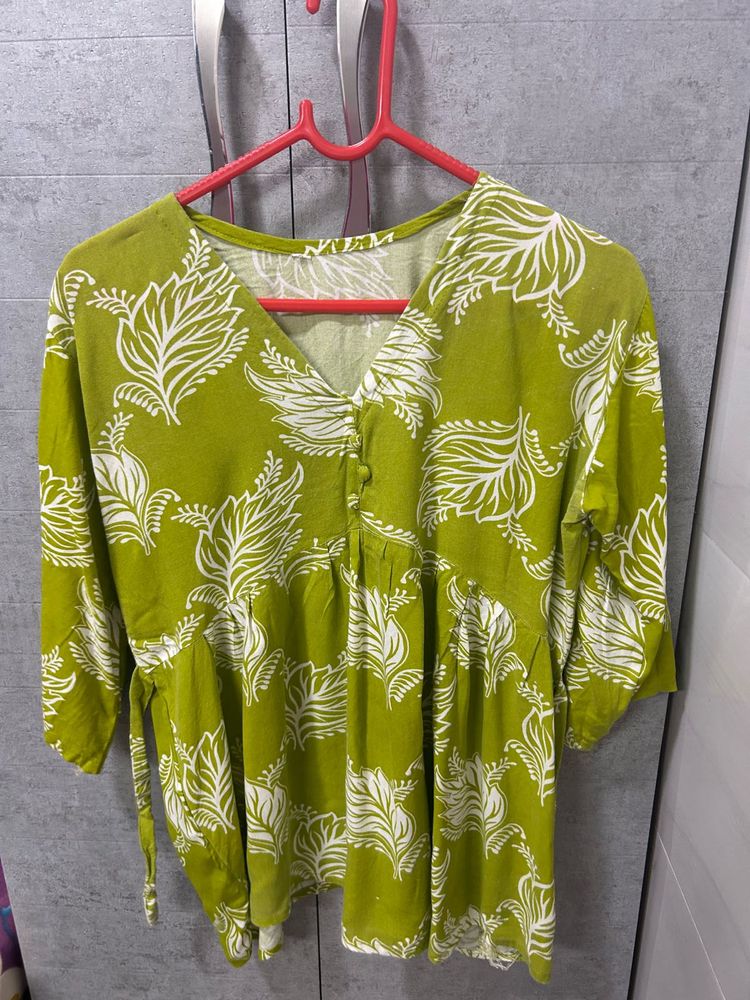 Green Floral Kurta