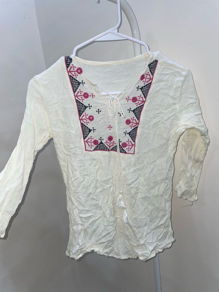 Boho Embroidered Top