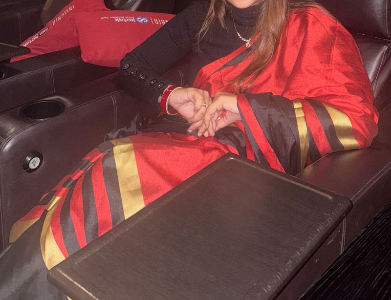 Elegant Red &amp; Black Saree