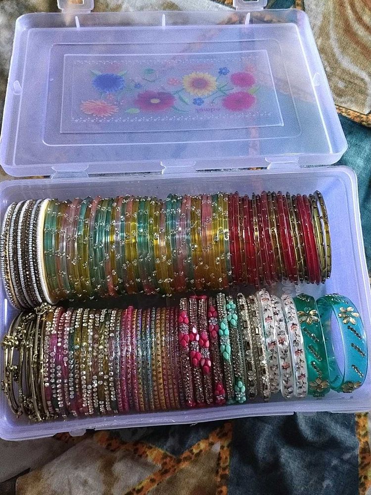 Beautiful all set glass bangles combo