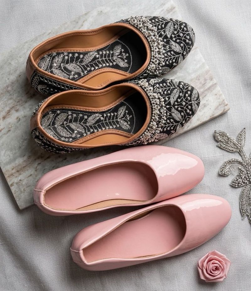 Combo Pack of 2 Women’s Flats – Black Embroidered