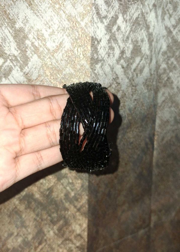 Black Beaded Bracelet
