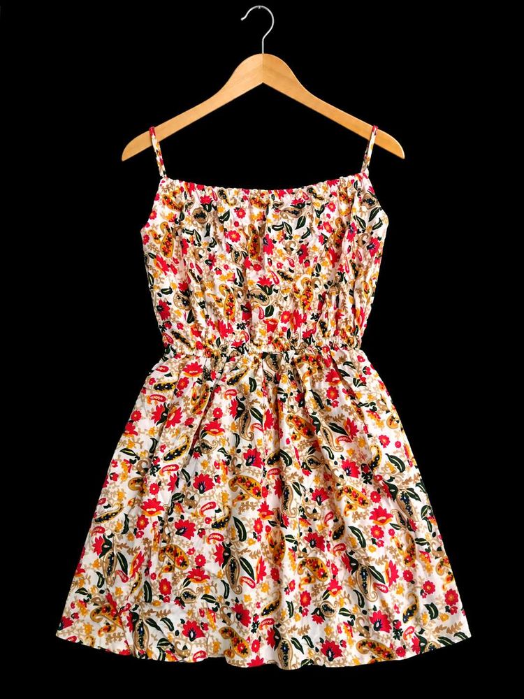 Floral Print Spaghetti Strap short kurti