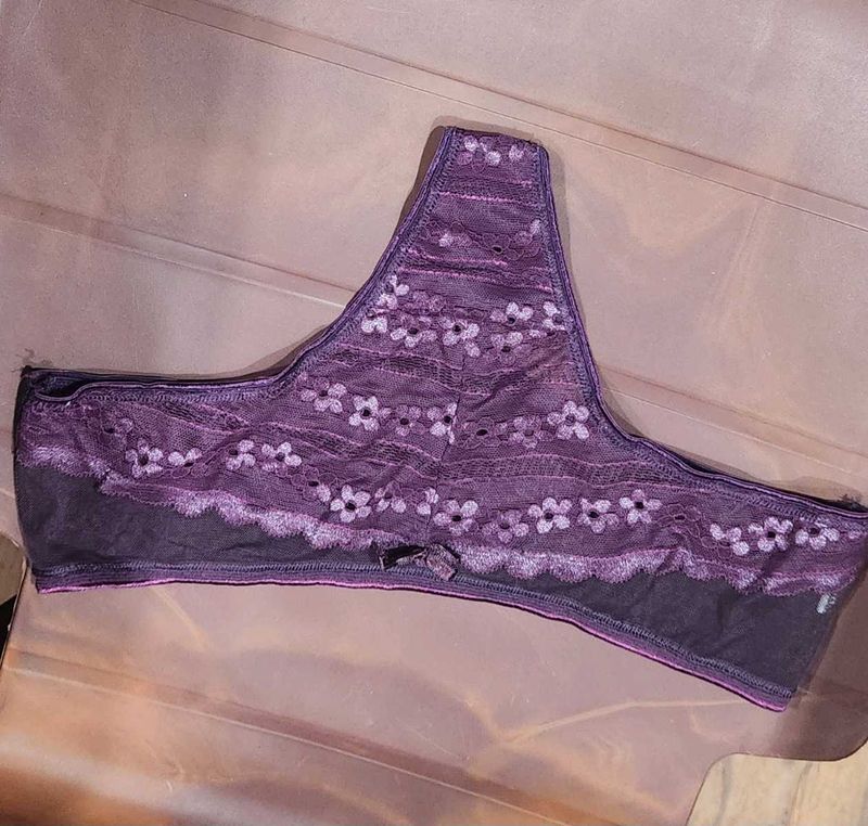 Purple Floral Lace Briefs