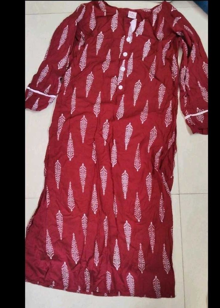 Maroon Kurta