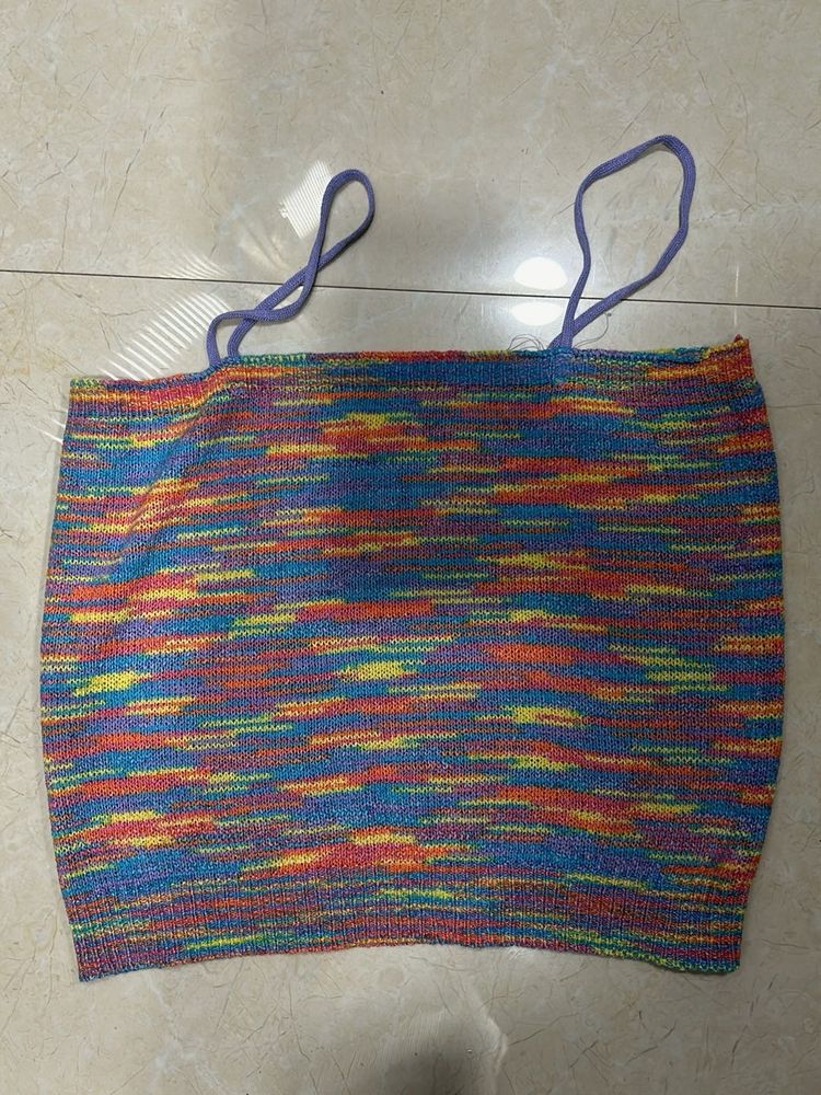 Colorful Knit Crop Top