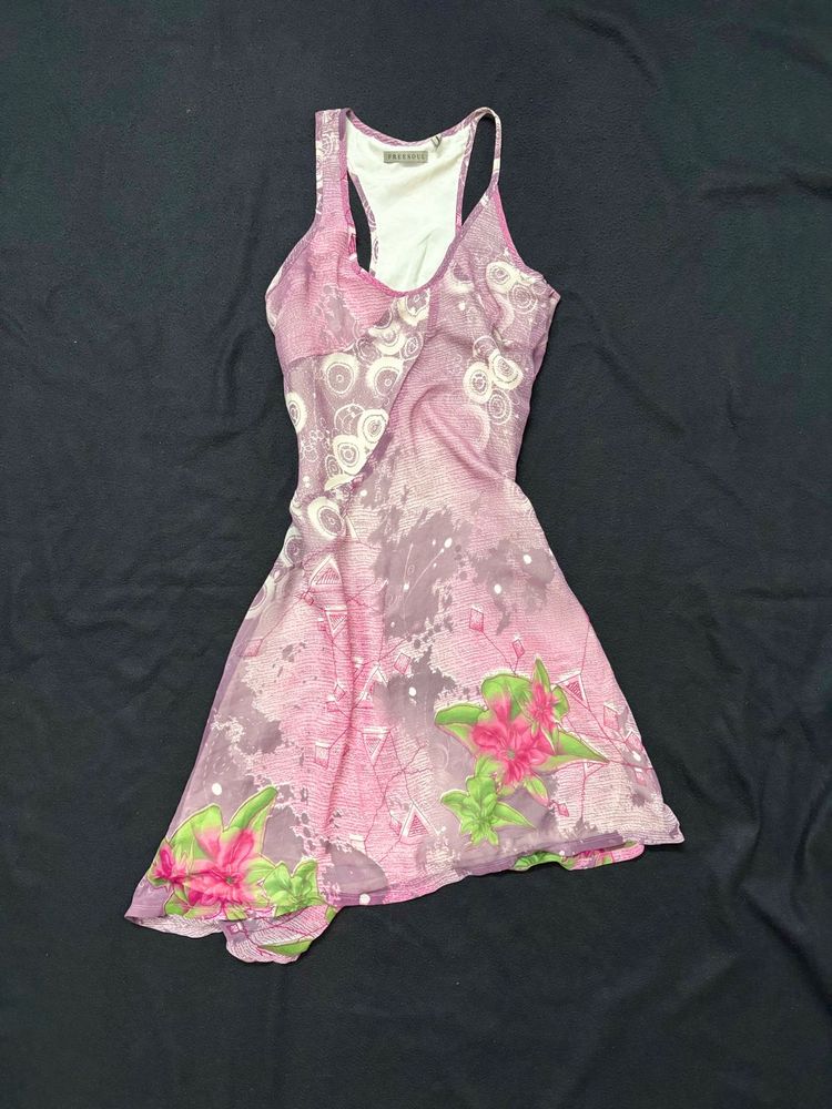 Pink Floral Mini Dress