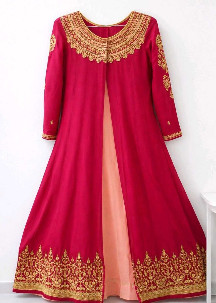 ₹899 Only🔥 Rani Pink Anarkali Kurta Set+Dupatta