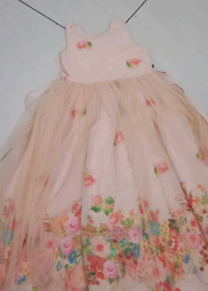 Floral Print Girls Party Dress