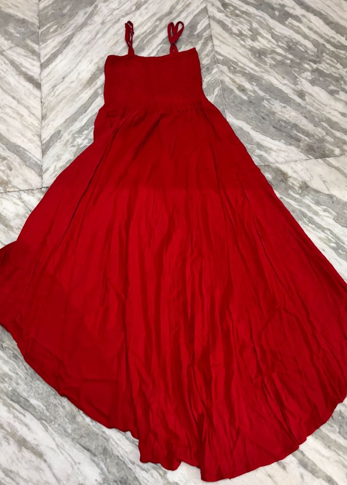 Vibrant Red Maxi Dress