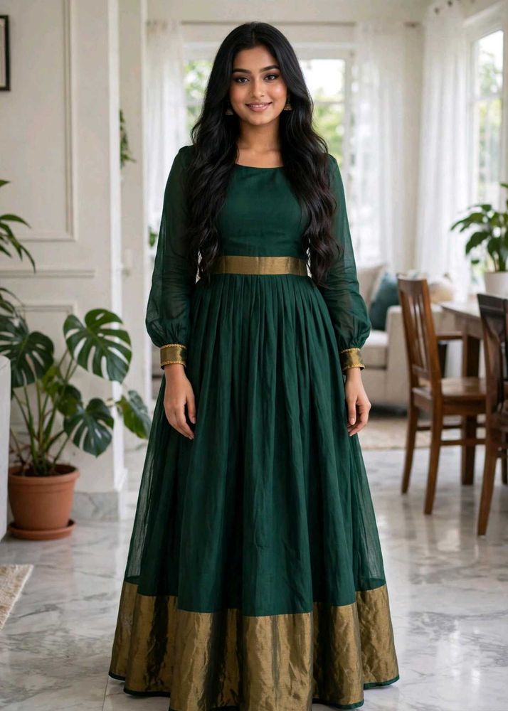 Elegant Emerald Green Gown