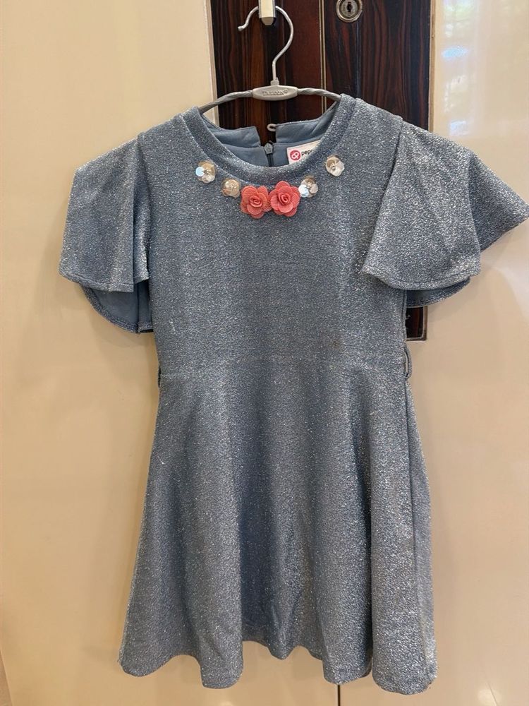 Sparkly Blue Party Dress with Embellishment