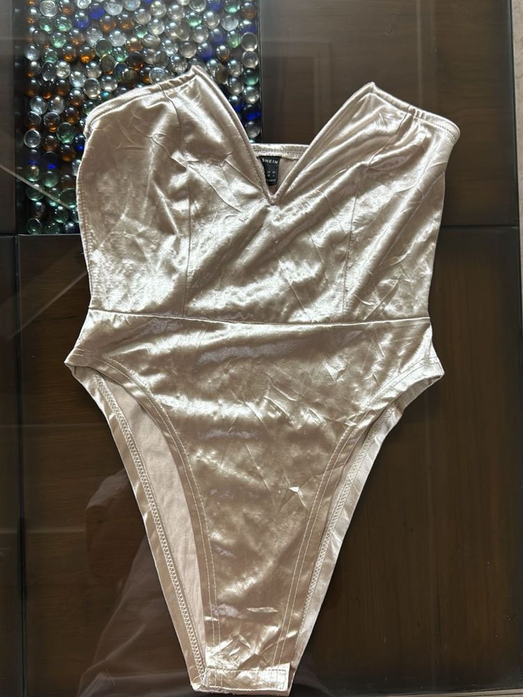 Champagne Velvet Bodysuit