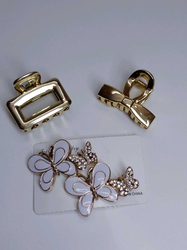 Elegant Butterfly &amp; Bow Hair Clips Set