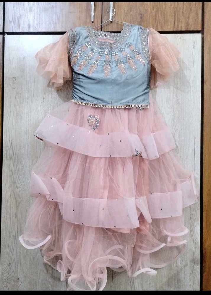 Beautiful Embroidered crop top and lengha