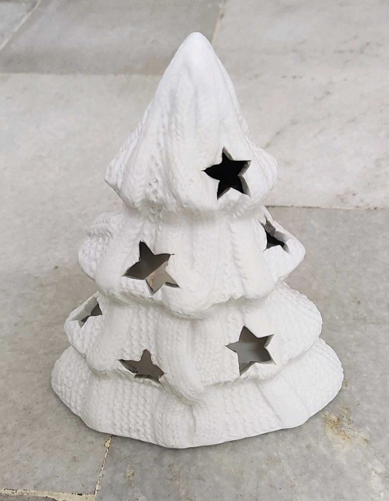 Tall Ceramic Christmas Tree Tealight holder