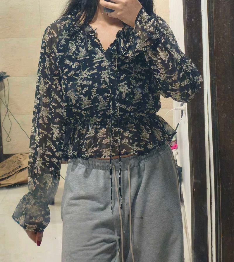 Floral Print Long Sleeve Top